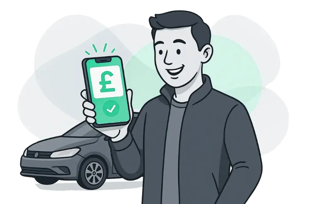 Car Finance Claims - Man getting refund illustration